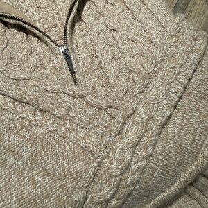 L.L. Bean Women's Tan Cable Knit Sweater